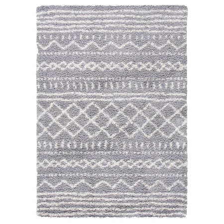Safavieh Arizona Shag Power Loomed Rectangle Area Rug; Grey & Ivory - 4 x 6 ft. ASG741G-4